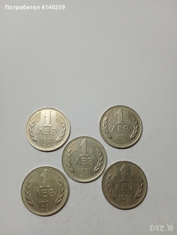 БЪЛГАРСКИ МОНЕТИ 1 ЛЕВ 1981 Г , снимка 1