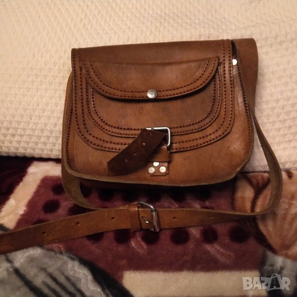 Винтидж чанта естествена кожа ,ръчна изработка , снимка 1