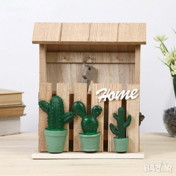 2815 Декоративна кутия за ключове Кактуси, снимка 1