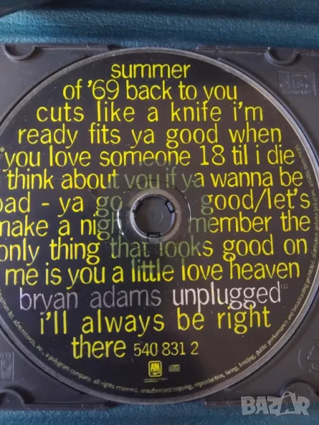Bryan Adams – Unplugged - матричен диск музика , снимка 1