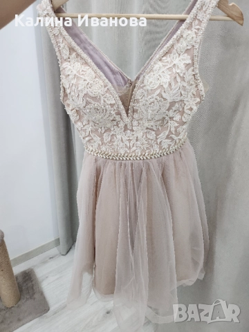 Рокля с тюл в S , снимка 3 - Рокли - 52187562