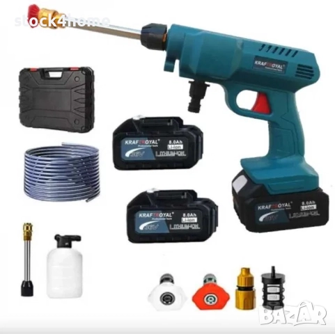 Комплект акумулаторна водоструйка KraftRoyal с 2 батерии в куфар , снимка 2 - Други инструменти - 52510180