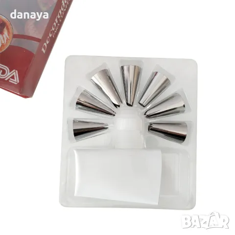 5728 Сладкарски пош с накрайници и адаптор, 9 части, снимка 3 - Прибори за хранене, готвене и сервиране - 49242868