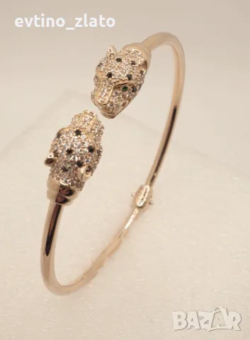 Златни гривни и пръстен ПАНТЕРА, снимка 9 - Гривни - 40607624