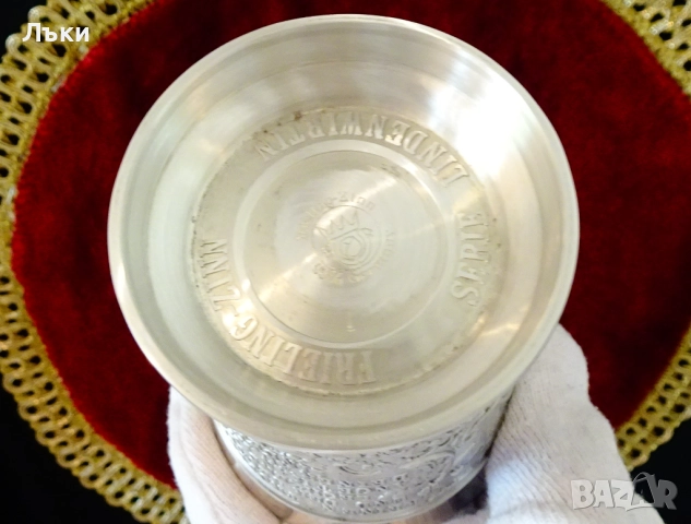 Чаша от калай 200 мл.,серия Lindenwirtin,любовна песен. , снимка 8 - Антикварни и старинни предмети - 51590859