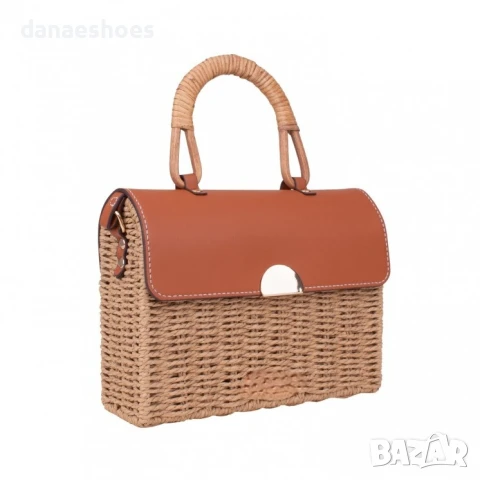 Чанти през рамо от ратан и кожа, снимка 6 - Чанти - 50625226