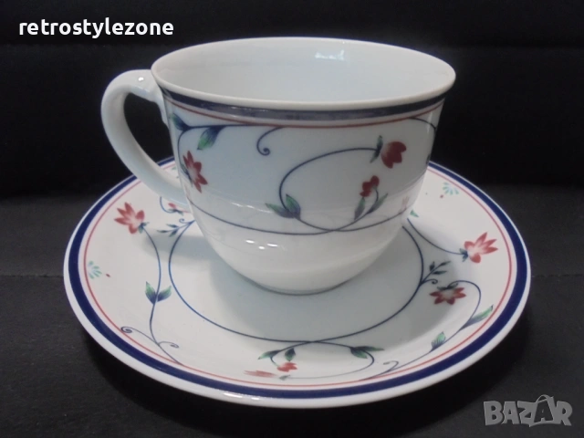 № 8496  Колекционерска порцеланова чашка с чинийка Royal Porcelain – серия SCARLET , снимка 6 - Други ценни предмети - 53471092