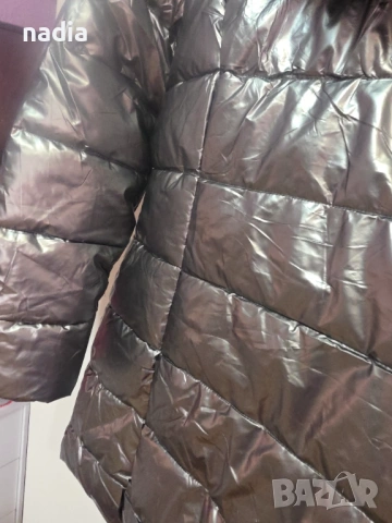 Сребристо зимно яке, 112 гръдна,80дължина , снимка 2 - Якета - 53742348