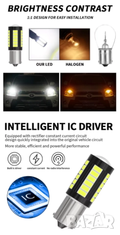 2 броя LED крушки P21W, снимка 5 - Аксесоари и консумативи - 52601709