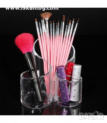 ПРОЗРАЧЕН ОРГАНАЙЗЕР ЗА КОЗМЕТИКА С 3 ОТДЕЛЕНИЯ ТИП МОЛИВНИК - код 2207, снимка 3 - Органайзери за бюро - 33987250