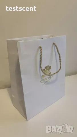 Празна бутикова подаръчна торба Creed - бяла 31x21cm торбичка, снимка 5 - Чанти - 34662623