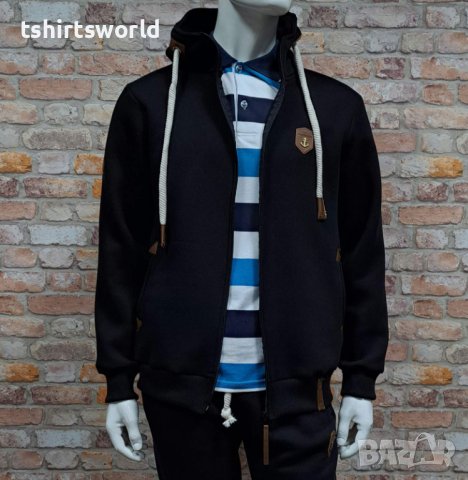 Нов мъжки топъл суичър с цип на марката НАКЕТАНО в черен цвят, снимка 3 - Суичъри - 42740704