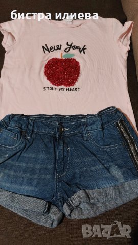 Къси панталони и тениска на zara, снимка 2 - Детски Блузи и туники - 41315505