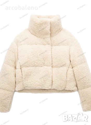 Дамско модно есенно-зимно късо яке с подплата от полар - 023