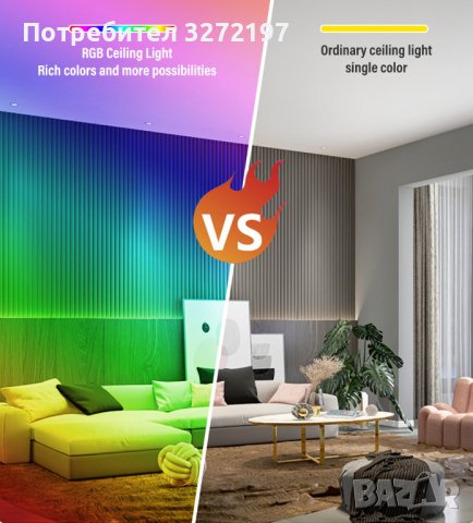 Интелигентна LED кръгла таванна лампа RGBCW с дистанционно управление, снимка 7 - Лампи за таван - 41184649