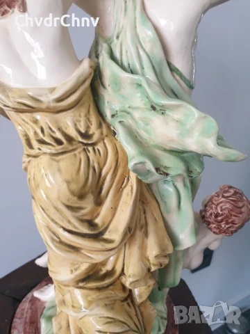 нимфи статуетка 46см-5кг/еротика/голяма керамична фигура на голи момичета, снимка 7 - Антикварни и старинни предмети - 51302277