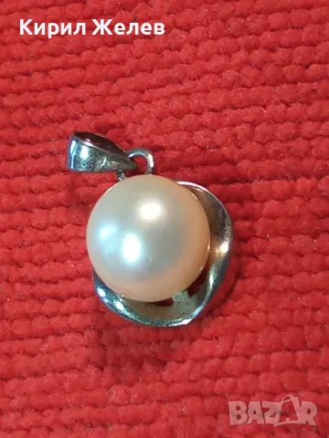 НЕЖЕН ПЕРЛЕН СРЕБЪРЕН МЕДАЛЬОН РОДИРАНО СРЕБРО 925 с БЯЛА НАТУРАЛНА ПЕРЛА 17628, снимка 9 - Колиета, медальони, синджири - 49551447