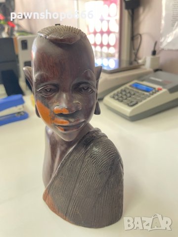 Два броя африкански дървени бюста ръчно резбовани, снимка 11 - Други ценни предмети - 41685678