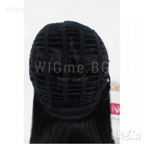 Къса черна права лейс фронт перука на каре Аманда, снимка 5 - Аксесоари за коса - 34835945