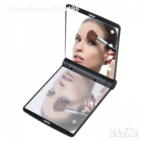 2866 Сгъваем джобно огледало с LED светлина, снимка 2 - Други - 35763632