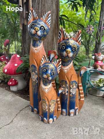 Котки от дърво , снимка 2 - Декорация за дома - 37017819