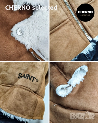 Мъжко шерпа яке тип байкър SAINT MORTA Renegade Faux Suede Sherpa Biker – размер L – Отлично състоян, снимка 15 - Якета - 53623447