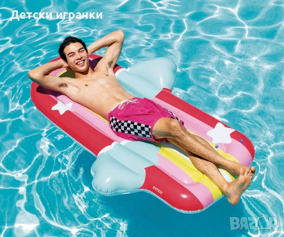 Надуваем дюшек INTEX Дъга с облачета, 175 х 117 х 20 см, снимка 4 - Надуваеми играчки - 51106016