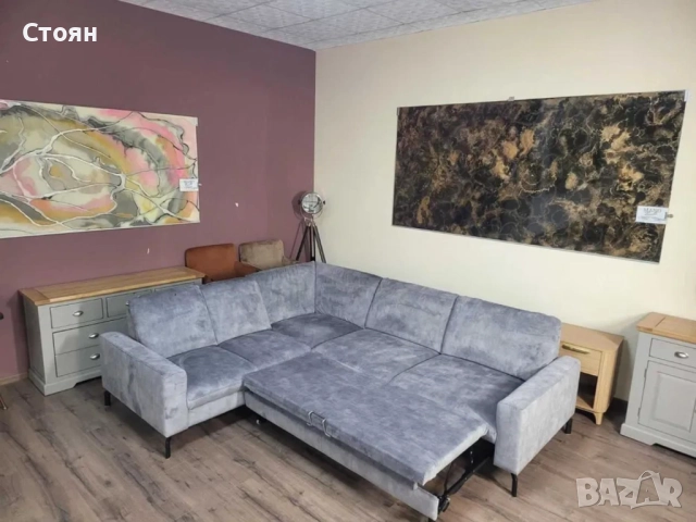 ПРОМОЦИЯ!!! Сив ъглов диван от плат с функция сън MM-ZE1126, снимка 9 - Дивани и мека мебел - 52826867