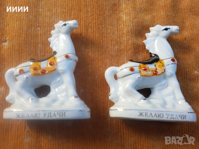 Порцеланова статуетка фигурка кон 2 бр, снимка 3 - Антикварни и старинни предмети - 53270450