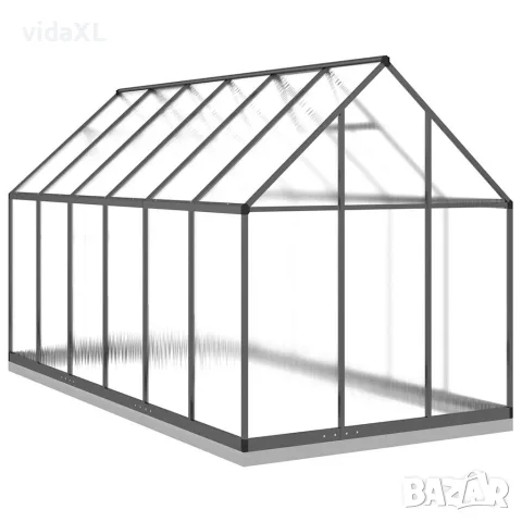 vidaXL Оранжерия с основа рамка антрацит 334x169x202 см алуминий, снимка 5 - Оранжерии - 56146825
