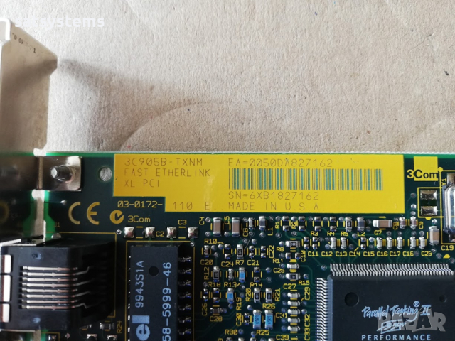 3COM 3C905B-TXNM 10/100Base-TX Network Controller Card PCI, снимка 6 - Мрежови адаптери - 36202099