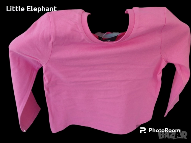 Блузка с дълъг ръкав за 2-3 год мом средно розово,plein,Англия/ново