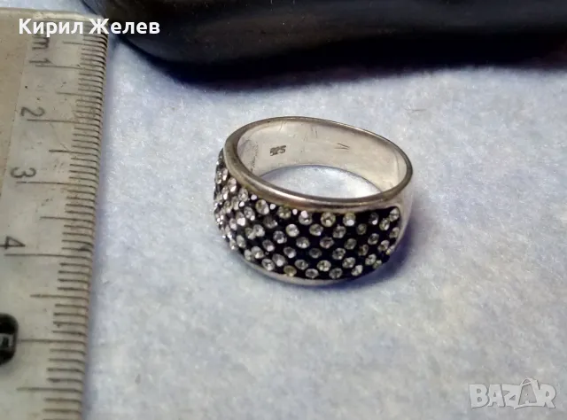 ШАРМАНТЕН СКЪПОЦЕНЕН СРЕБЪРЕН ПРЪСТЕН РОДИРАНО СРЕБРО 925 с МНОГО ЮВЕЛИРНО ФАСЕТИРАНИ ЦИРКОНИ 39232, снимка 5 - Пръстени - 49866088