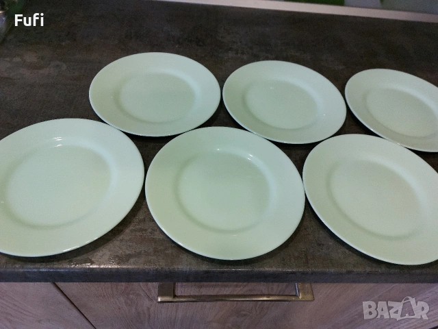 11 евро, за 6 броя нови чинии, плитки големи, марка Luminarc 