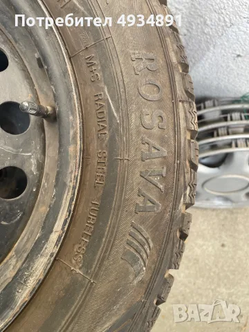 4 броя метални джанти 15" 5х100 от Toyota Avensis T22 със зимни гуми Rosava Snowgard 195/65, снимка 6 - Гуми и джанти - 55880575