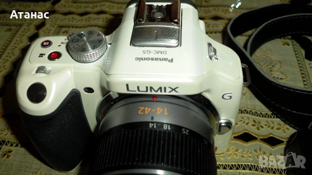 Фотоапарат Panasonic Lumix DMC-G5 16MP Mirrorless Full HD и обектив Panasonic 14-42mm, снимка 2 - Фотоапарати - 51437549