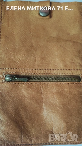 Малка чантичка/калъф/портмоне за носене на врата от естествена кожа, снимка 3 - Чанти - 53738592