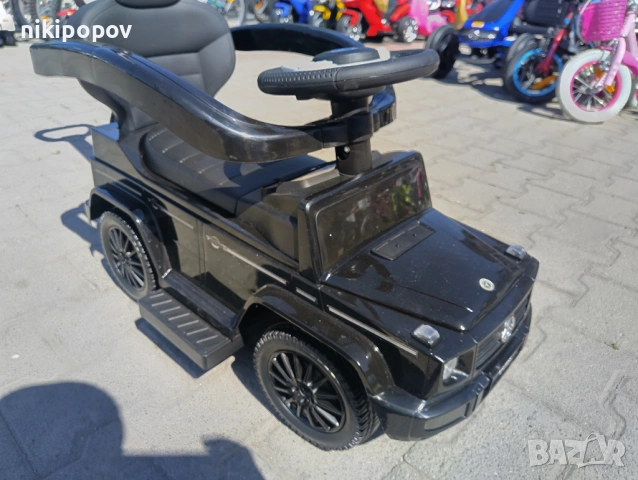 MERCEDES Кола за яздене с дръжка Mercedes-benz G350d черен, снимка 10 - Детски велосипеди, триколки и коли - 53564890