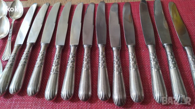 Сребърни прибори лъжици лъжички ножове , снимка 9 - Антикварни и старинни предмети - 39903473