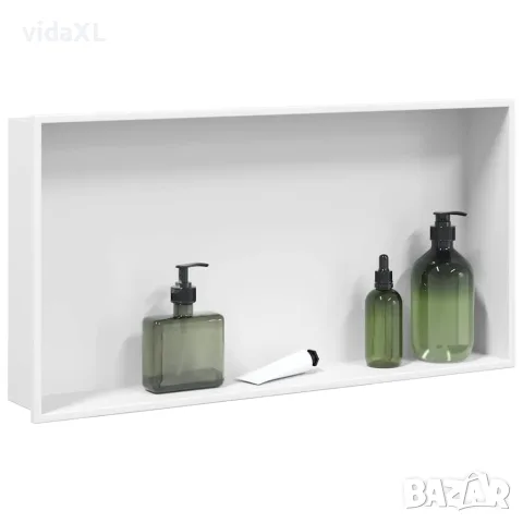 vidaXL Душ ниша, сребрист бяло, 62x32x9 см, неръждаема стомана, снимка 2 - Душове - 56147409