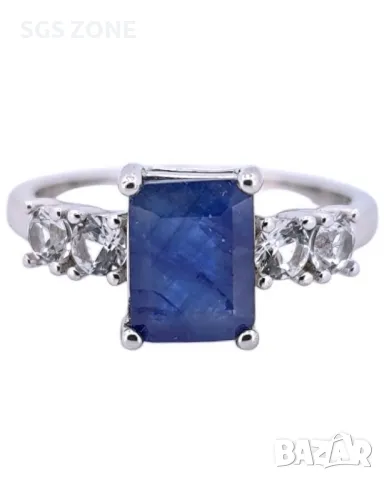 Сребърен Пръстен със Сапфир