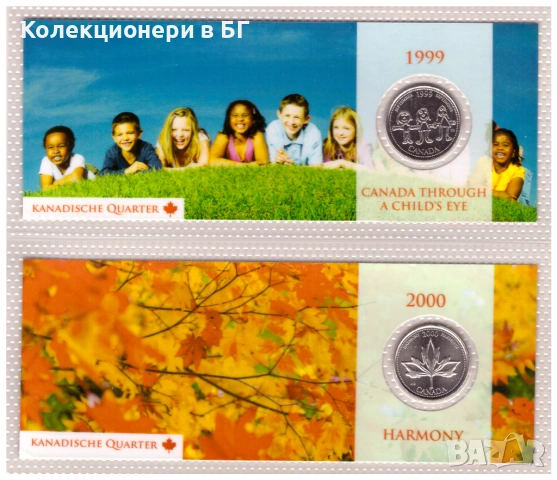 ДВЕ ВЪЗПОМЕНАТЕЛНИ МОНЕТИ ОТ КАНАДА /вих описанието/