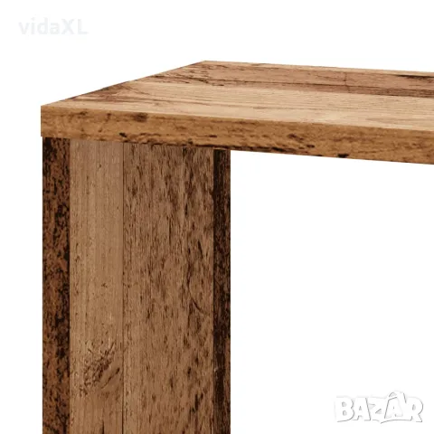 vidaXL Стенен ъглов рафт старо дърво 45x45x147 см инженерно дърво, снимка 7 - Етажерки - 56148285