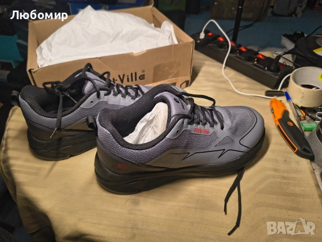 Мъжки маратонки FitVille Wide Fit за туризъм, трекинг и бягане по планински пътеки 29.5 см стелка , снимка 4 - Маратонки - 53758733