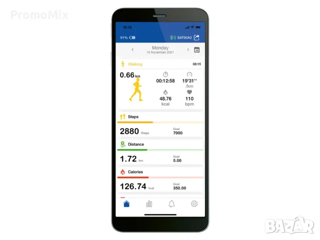 Спортен часовник Silvercrest SAT90A2 Smart Спортна фитнес гривна тракер Смарт часовник, снимка 8 - Смарт гривни - 48612503