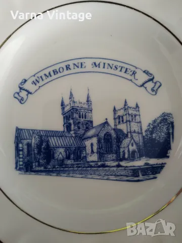 Малка колекционерска порцеланова чиния Wimborne Minster. Англия. марк., снимка 2 - Колекции - 48021440