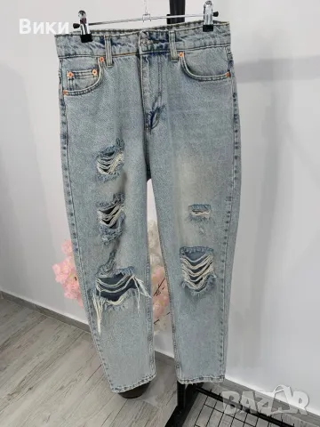 Дънки МОМ с висока талия, снимка 2 - Дънки - 49386283