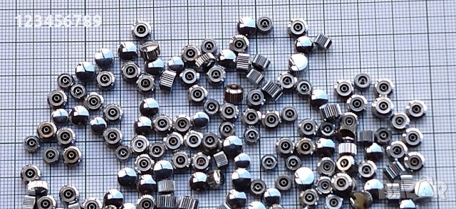 Хромирани ( бели) коронки за часовници 100 гр, около 215 бр, снимка 4 - Мъжки - 38805892