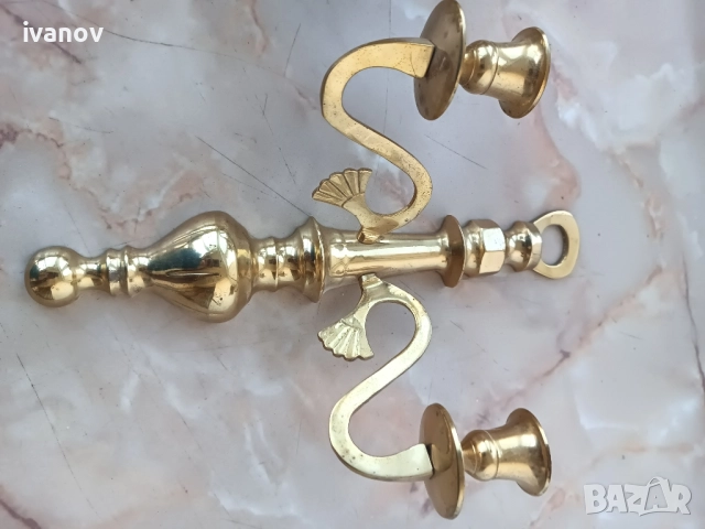 Бронзови двойно аплици, снимка 2 - Антикварни и старинни предмети - 51724370