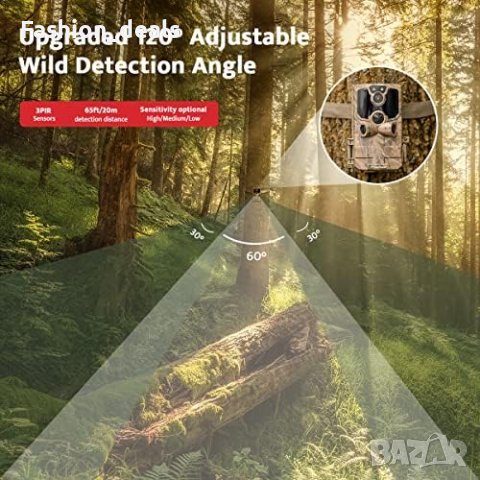 Нова водоустойчива ловна камера за диви животни Нощно виждане Лов Сигурност, снимка 9 - Други спортове - 41930151